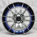 RIN 14X6 4-100/114.3 R1 SPORT RGW40654 BLACK MACHINE FACE+BLUE UNDERCUT ET35 CB73.1 