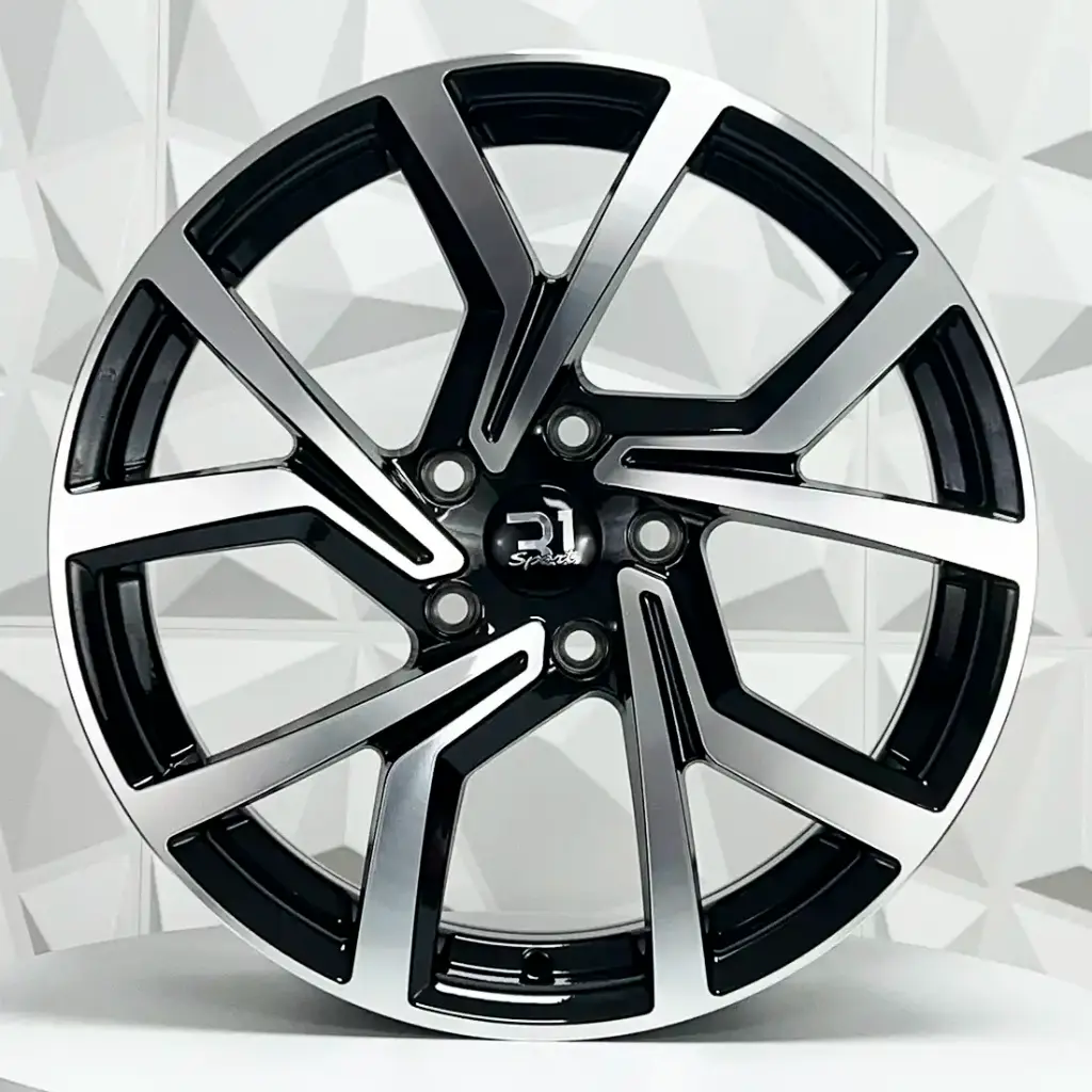 RIN 16X7 5-112 R1 SPORT L1904 BLACK MACHINE FACE ET40 CB73.1