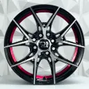RIN 17X7.5 4-100 R1 SPORT 1022 BLACK MACHINE+RED UNDERCUT ET40 CB67.1