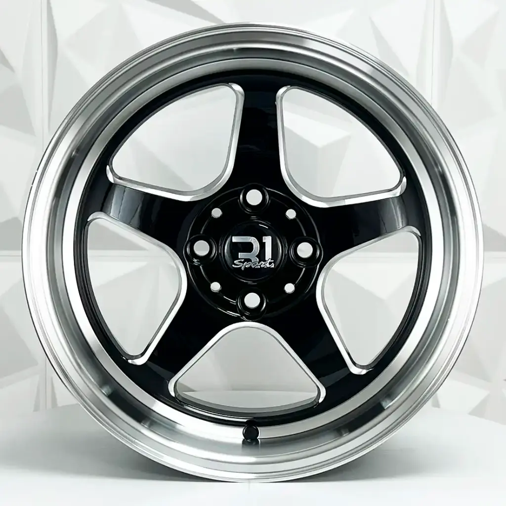 RIN 15X7 4-100 R1 SPORT DX425/689 BLACK MILLING WINDOW MACHINE LIP ET35 CB73.1
